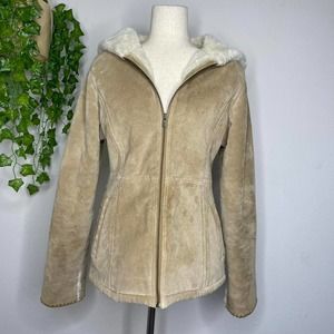 Vintage Sonoma Genuine Leather & Faux Fur Coat